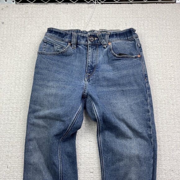 Y2K Volcom Brand Jeans Kinkade Regular Tapered Mens Size 28 Dark Blue Denim - Picture 2 of 10